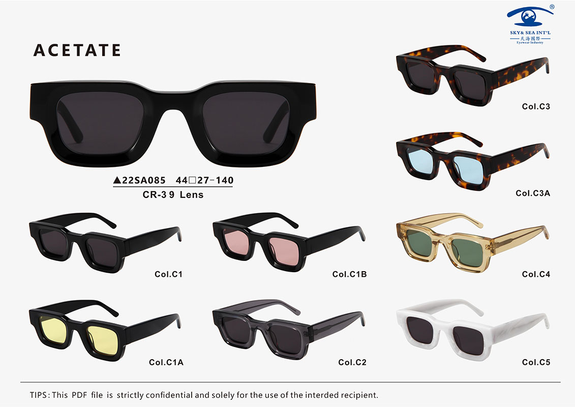 Trendy Fashion Acetate Sunglasses Eyewear 22SA085