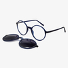 Round Shape Slim Frame TR90 Optical Glasses Clip on Sunglasses RX7059