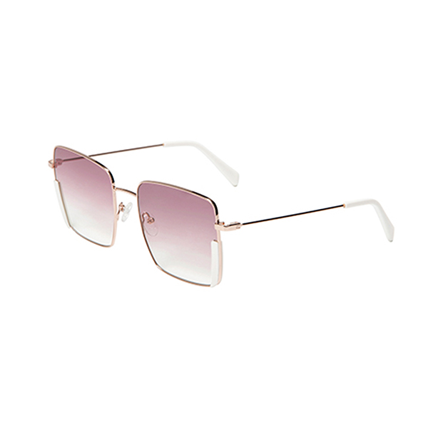 Square Pink Metal Frame Mental Gold Sunglasses 22SM017