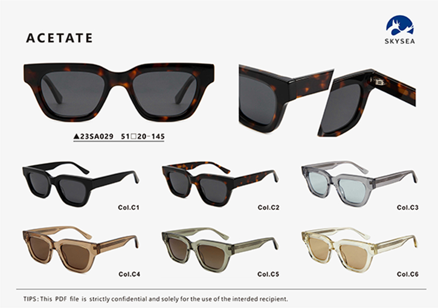 Custom Style Logo Acetate Sunglasses 23SA029