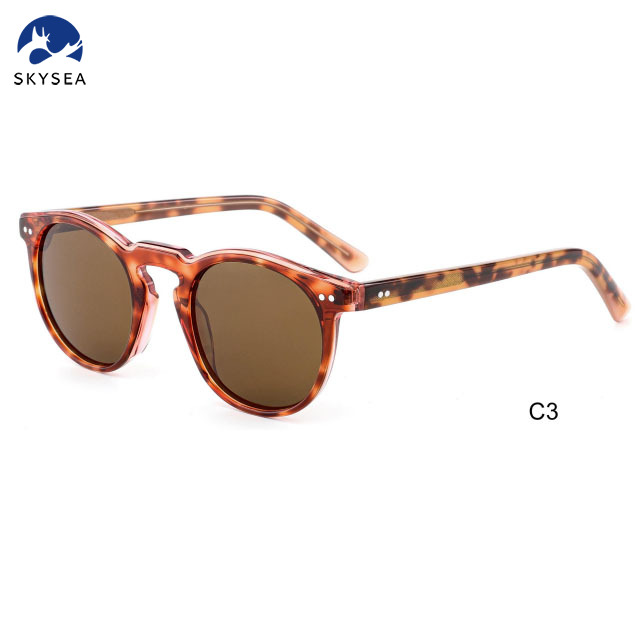 High Quality Acetate Polarized Sunglasses Custom Retro Round Frame Sunglasses 2025 Sunglasses Unisex 