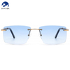 Rimless Sunglasses with Gold Metal Frame High Quality Diamond Fashionable Sun Glasses for Travel And Driving Luxury