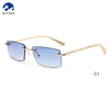 High quality Fashion Women Men Sunglasses Gradient Rimless Sunglasses Metal Sun Glasses Vintage Sunglasses 