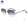 Designer Luxury Vintage Retro Sun Glasses Shades Frameless Rimless Radiant Cut Lab Grown Diamond Sunglasses at Best Prices
