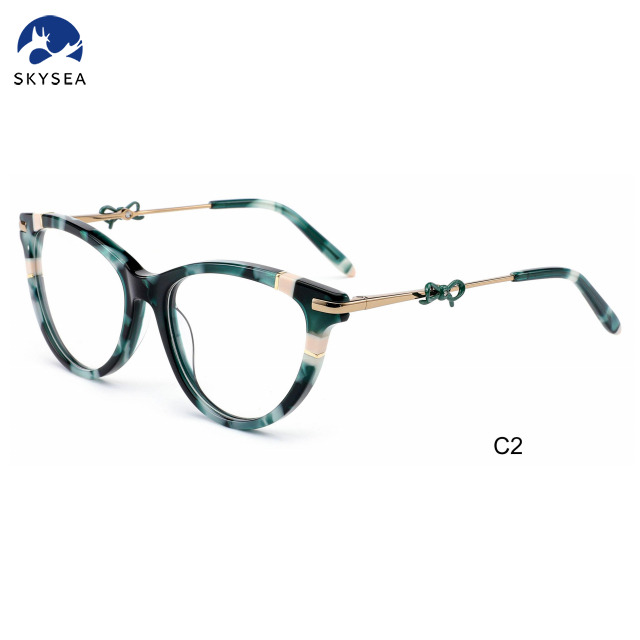 2025 Hot Sales Vintage Style Acetate Mix Metal Eyeglasses Frames