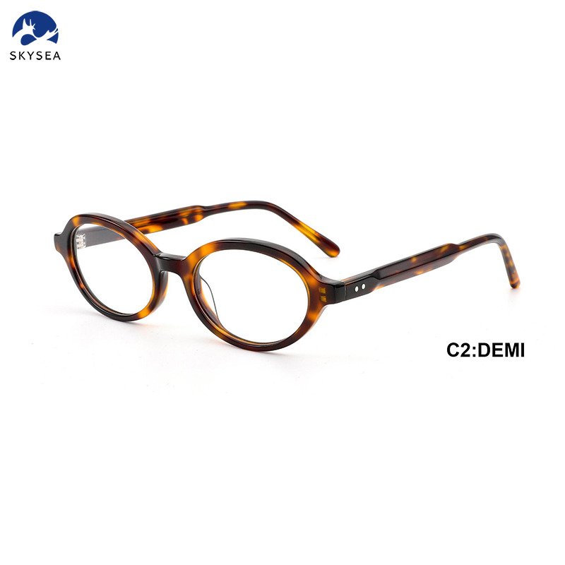 Stylish Eyeglass Frames for Unisex Small Size Oval Acetate Optical Frames 