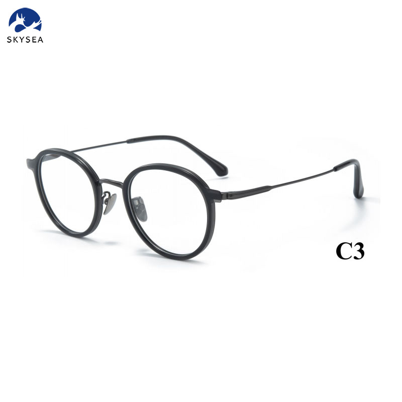 Vintage Titanium Eyeglasses Frame Eyewear Spectacles for Men Round Myopia Glasses Women Retro Optical Glasses