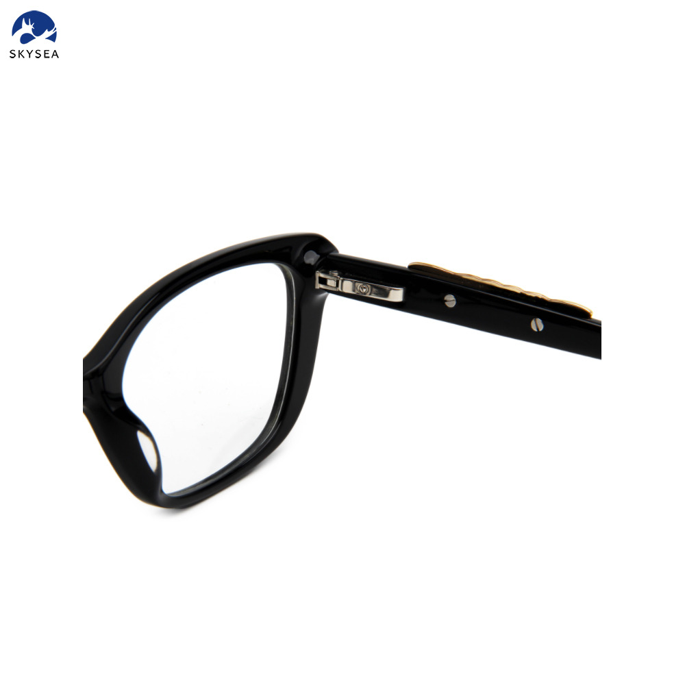 New Customized Logo Wholesale Eyeglasses Frames High Quality Acetate Black Glasses Luxury Fashion Square Glasses