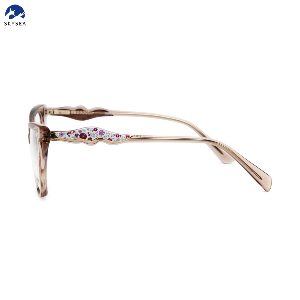 New Fashion Stylish Women Ladies Cateye Custom Prescription Glasses Acetate Optical Frames Wholesale