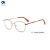 New Women Metal Shiny Fashion Square Optical Glasses Frame Fashion Colorful Design Custom Logo