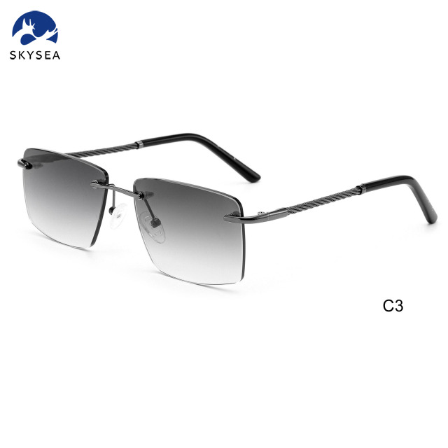 Rimless Sunglasses with Gold Metal Frame High Quality Diamond Fashionable Sun Glasses for Travel And Driving Luxury