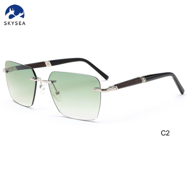 Fashion Women Men Sunglasses Gradient Rimless Sunglasses Metal Sun Glasses Vintage Sunglasses 