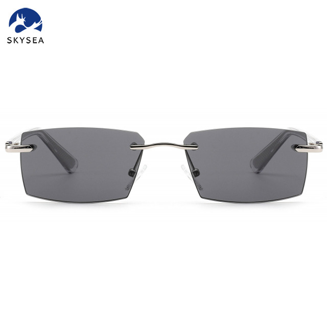 High quality Fashion Women Men Sunglasses Gradient Rimless Sunglasses Metal Sun Glasses Vintage Sunglasses 