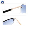2025 Luxury Men Women Rimless Sunglasses Custom Logo Diamond Cutting Photochromic Color Eyeglasses