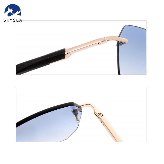 2025 Luxury Men Women Rimless Sunglasses Custom Logo Diamond Cutting Photochromic Color Eyeglasses