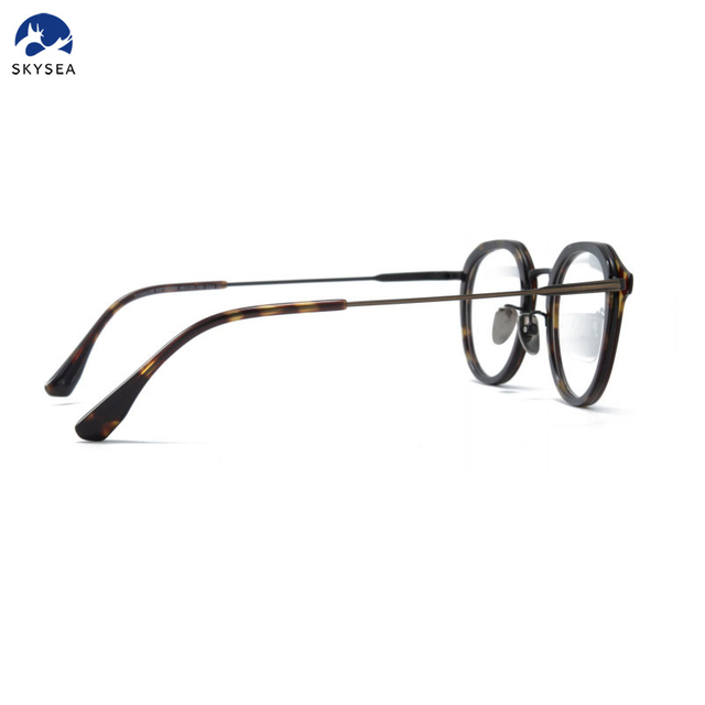 Wholesale Titanium Round Retro Design Acetate Eyeglasses Frame for Optical Eye Glasses Eyewear Glasses 