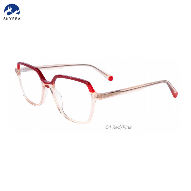 Daily Wear Optical Eyeglasses with Laminated Acetate Material Fashion Blue Frame Round Shape