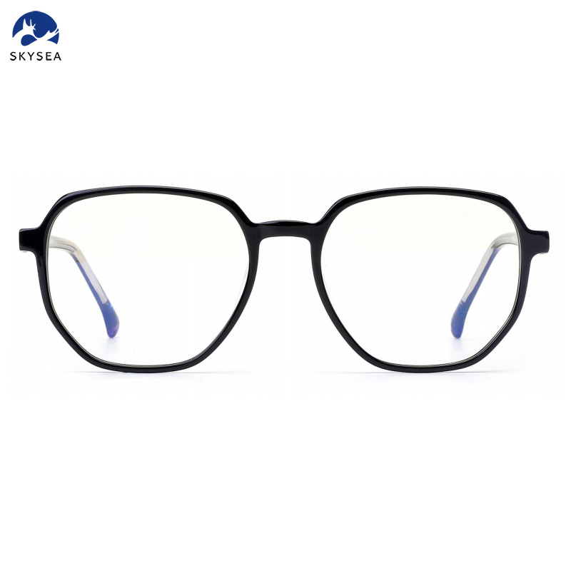 Unisex Black Acetate Irregular Optical Glasses Frames Fashion Eyewear 