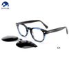 Polarized Clip on Sunglasses Magnetic Clip-On Sun Glasses Acetate Frames Suction Sleeve Myopia Glasses Frame