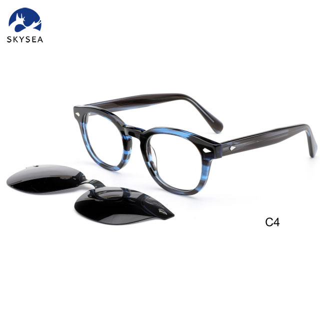 Polarized Clip on Sunglasses Magnetic Clip-On Sun Glasses Acetate Frames Suction Sleeve Myopia Glasses Frame