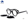 Round Acetate Clip on Polarized Brand Sunglasses Custom logo Frame Ready Stock Glasses Eyewear Acetate Clip