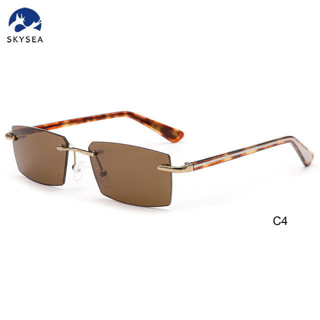 High quality Fashion Women Men Sunglasses Gradient Rimless Sunglasses Metal Sun Glasses Vintage Sunglasses 