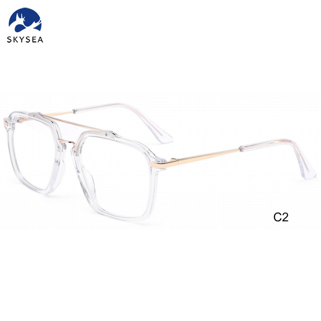 High Quality Plastic Metal Glasses Acetate Optical Metal Temple