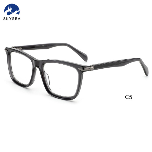 High Quality Acetate Frame Metal Temple Women Men Optical Glasses Eyewear