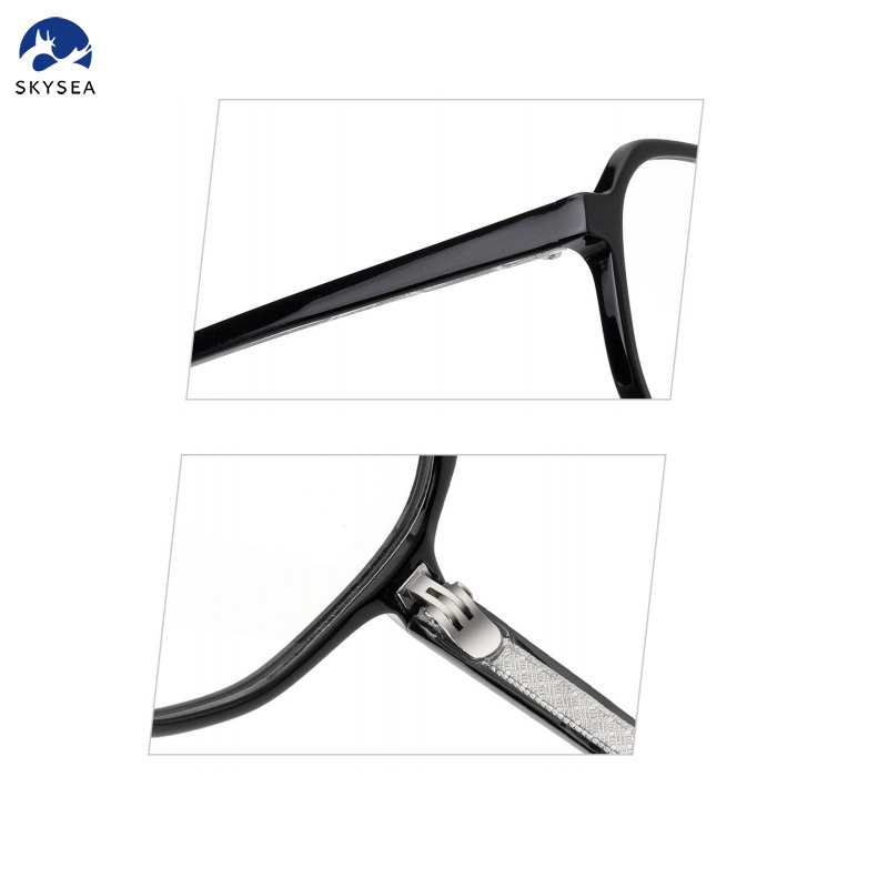 Unisex Black Acetate Irregular Optical Glasses Frames Fashion Eyewear 