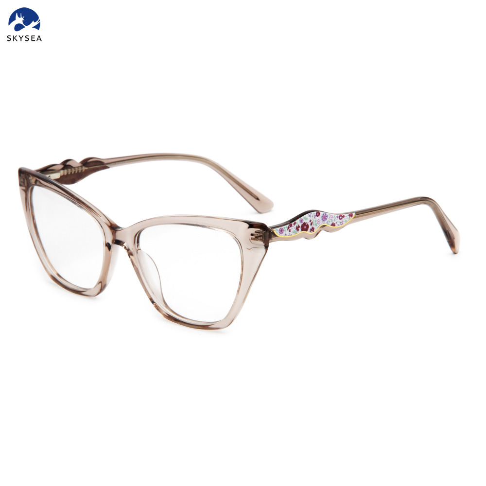 New Fashion Stylish Women Ladies Cateye Custom Prescription Glasses Acetate Optical Frames Wholesale