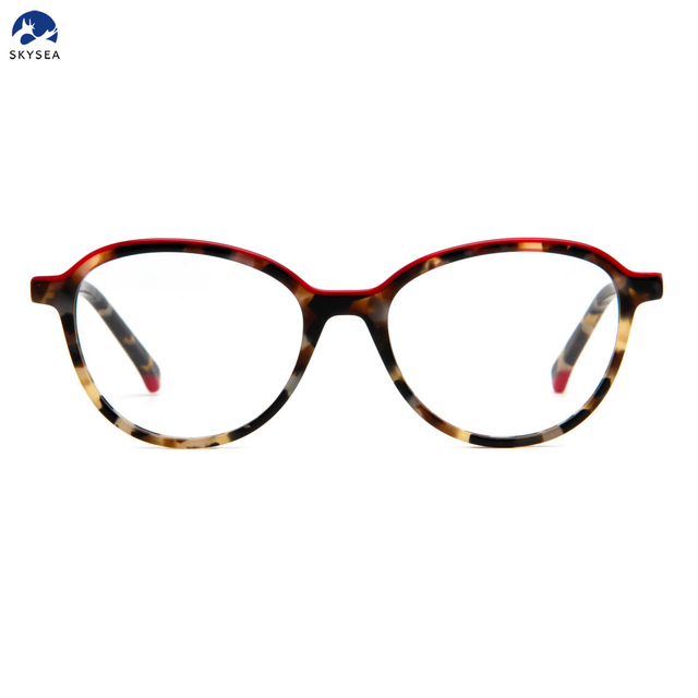 High Quality Unisex Fashion Full Rim Acetate Glasses Frame for Diamond Face Shape Lightweight Computer Glasses