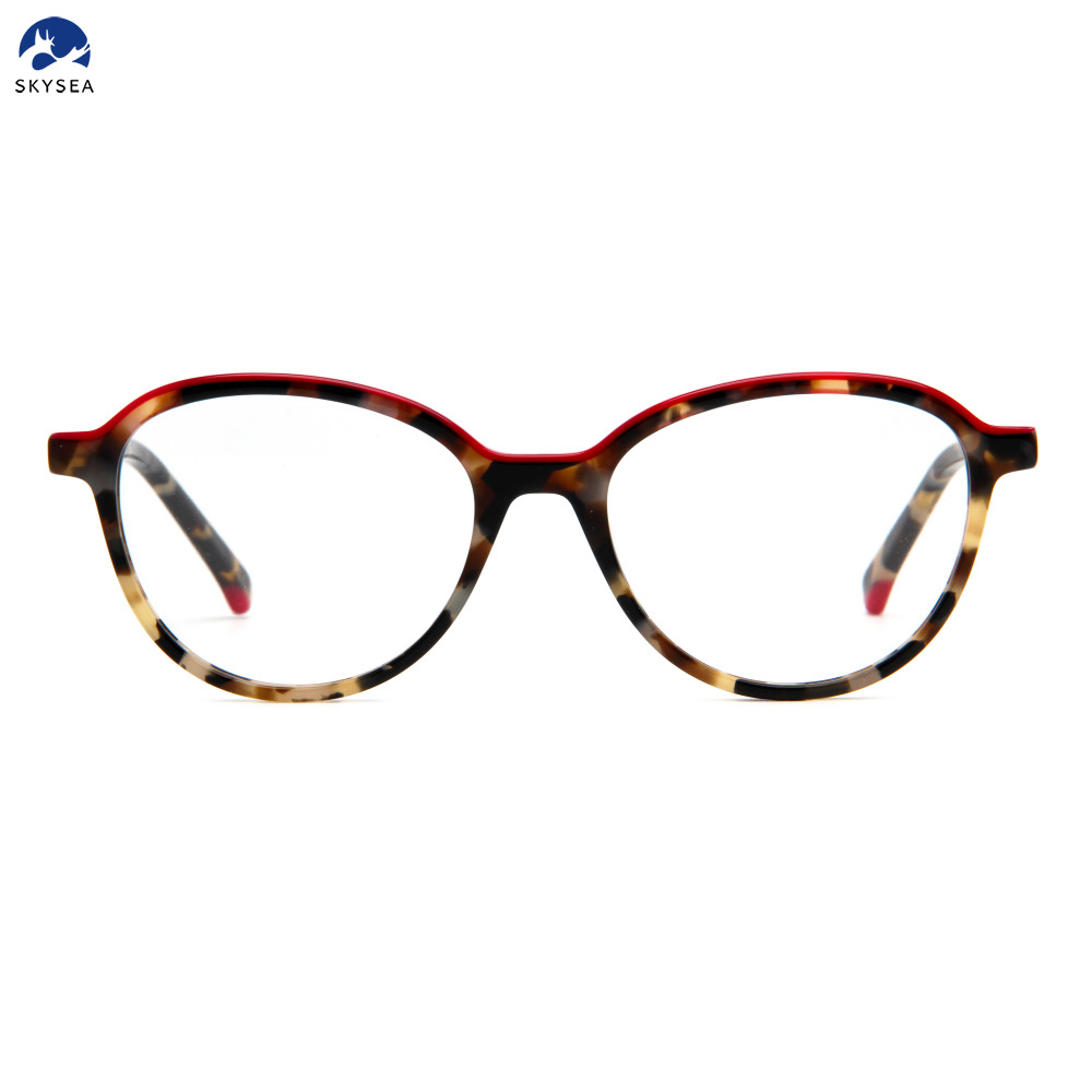 High Quality Unisex Fashion Full Rim Acetate Glasses Frame for Diamond Face Shape Lightweight Computer Glasses