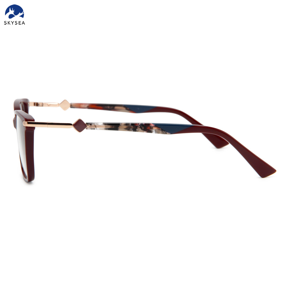 Top Design Handmade Eyewear Square Cat Eye Frame Acetate Women Glasses