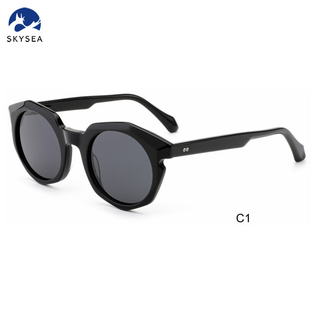 High Quality Acetate Polarized Sunglasses Custom Retro Round Frame Sunglasses 2025 Sunglasses Unisex 