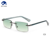 High quality Fashion Women Men Sunglasses Gradient Rimless Sunglasses Metal Sun Glasses Vintage Sunglasses 