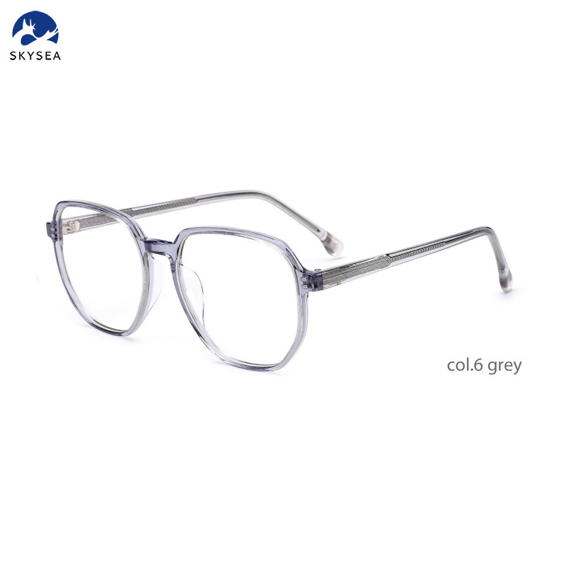 Unisex Black Acetate Irregular Optical Glasses Frames Fashion Eyewear 