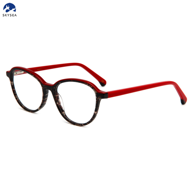 High Quality Unisex Fashion Full Rim Acetate Glasses Frame for Diamond Face Shape Lightweight Computer Glasses
