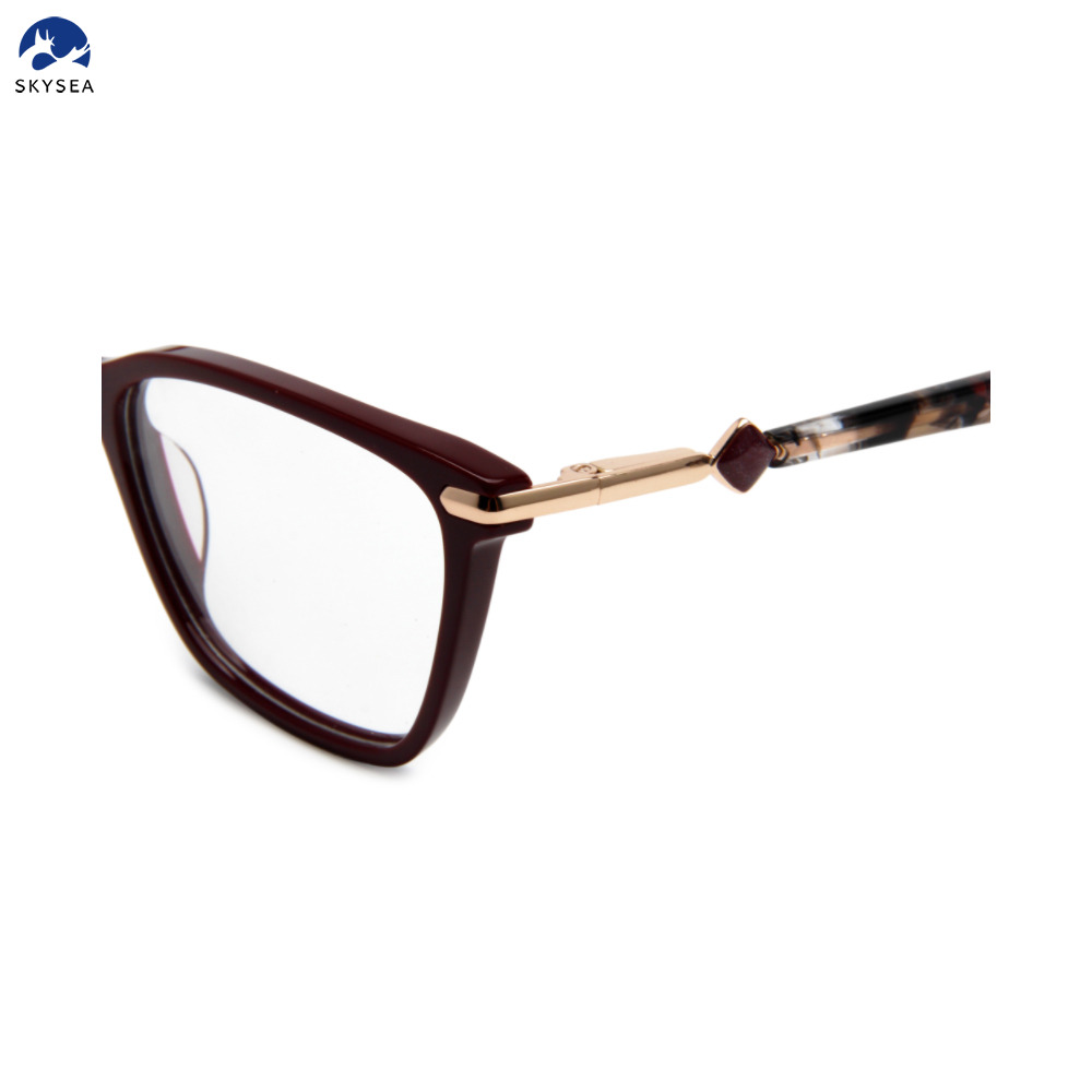 Top Design Handmade Eyewear Square Cat Eye Frame Acetate Women Glasses