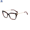 Fashion Newly Acetate Frame Metal Temple Eyeglasses Pile Head Heart Shaped Petals Decoration Design High Quality Wholesale