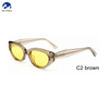 Fashion Cat Eye Retro Small Square Punk Square Acetate Frame Sunglasses Unisex for Men And Women