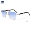 Fashion Women Men Sunglasses Gradient Rimless Sunglasses Metal Sun Glasses Vintage Sunglasses 