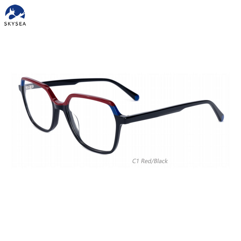 Daily Wear Optical Eyeglasses with Laminated Acetate Material Fashion Blue Frame Round Shape
