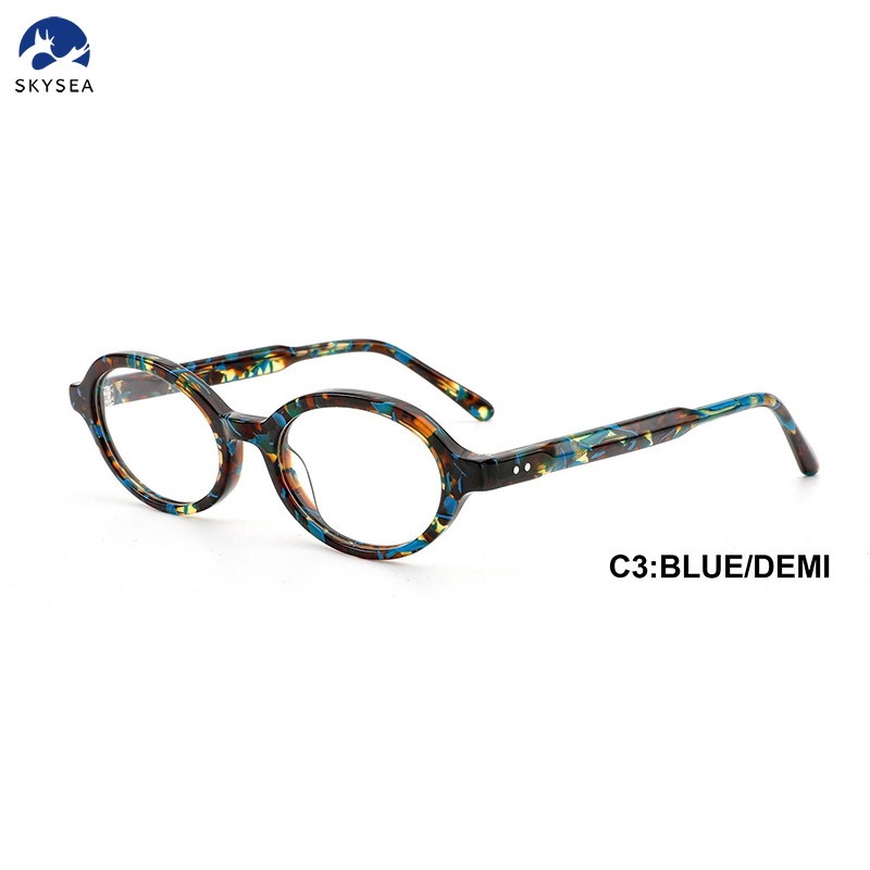 Stylish Eyeglass Frames for Unisex Small Size Oval Acetate Optical Frames 