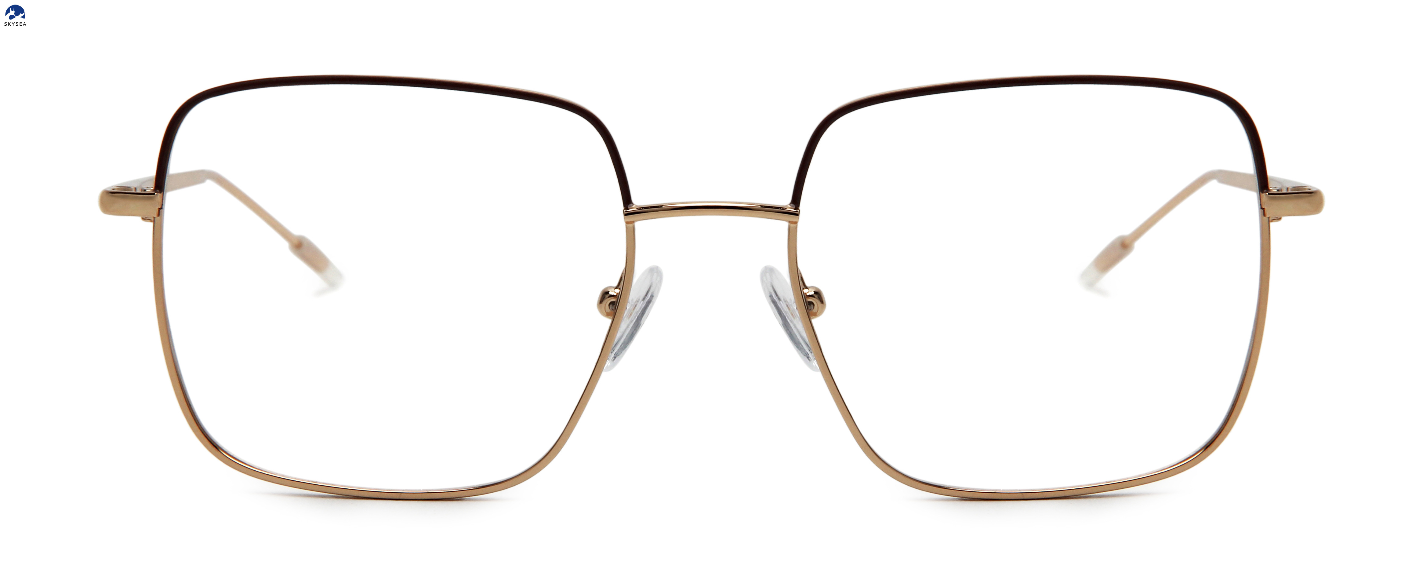 Spectacle Square Metal Glasses Women Custom Logo Optical Frame Metal Eyeglasses Frames