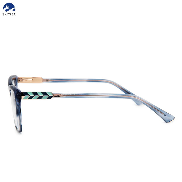 High Quality Cat Eye Eyeglasses Frames Multi-Color Print Optical Acetate Glasses Pectacle Optical