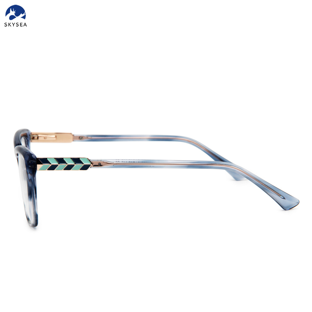 High Quality Cat Eye Eyeglasses Frames Multi-Color Print Optical Acetate Glasses Pectacle Optical