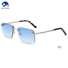 Rimless Sunglasses with Gold Metal Frame High Quality Diamond Fashionable Sun Glasses for Travel And Driving Luxury