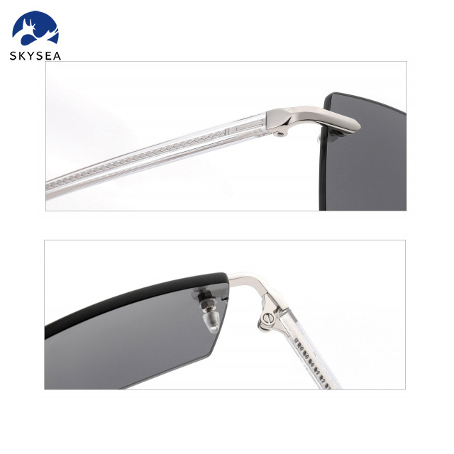 High quality Fashion Women Men Sunglasses Gradient Rimless Sunglasses Metal Sun Glasses Vintage Sunglasses 