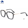 High Quality Plastic Metal Glasses Acetate Optical Metal Temple