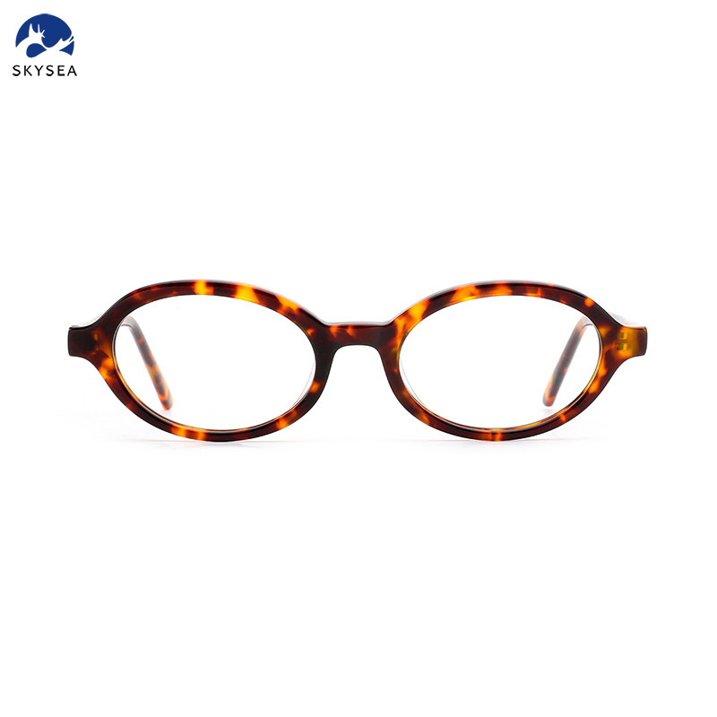 Stylish Eyeglass Frames for Unisex Small Size Oval Acetate Optical Frames 
